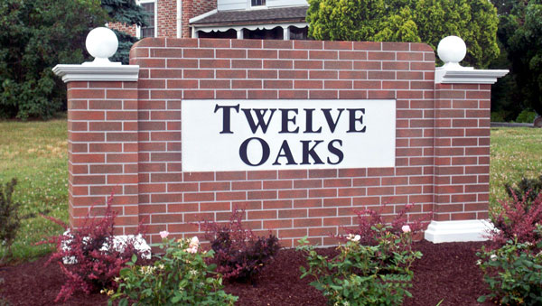 Twelve Oaks Customized Monument Signage