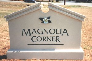 Mangolia corner outdoor monument signage