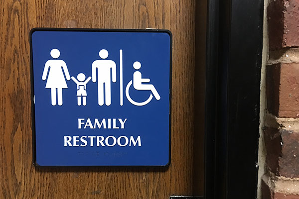 ADA compliant family restroom signs in Charlotte, NC