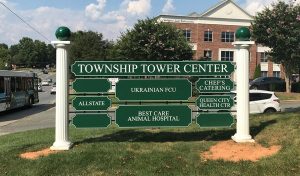 Township town center outdoor signs in Charlotte, NC