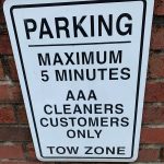 Outdoor parking sign
