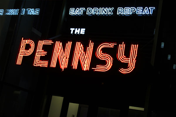 The Pennsy exterior lighted signs in Charlotte, NC