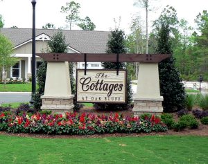 The Cottages Hanging Monument Signage in Charlotte, NC