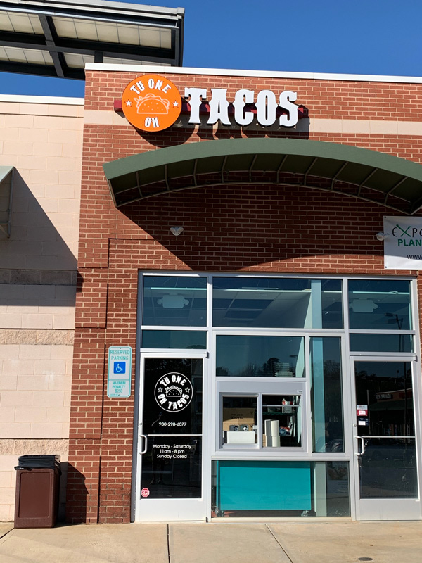TACOS storefront signs and window graphics in Charlotte, NC