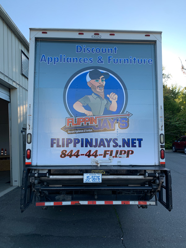 Backside truck wraps and decals by QC Signs Charlotte