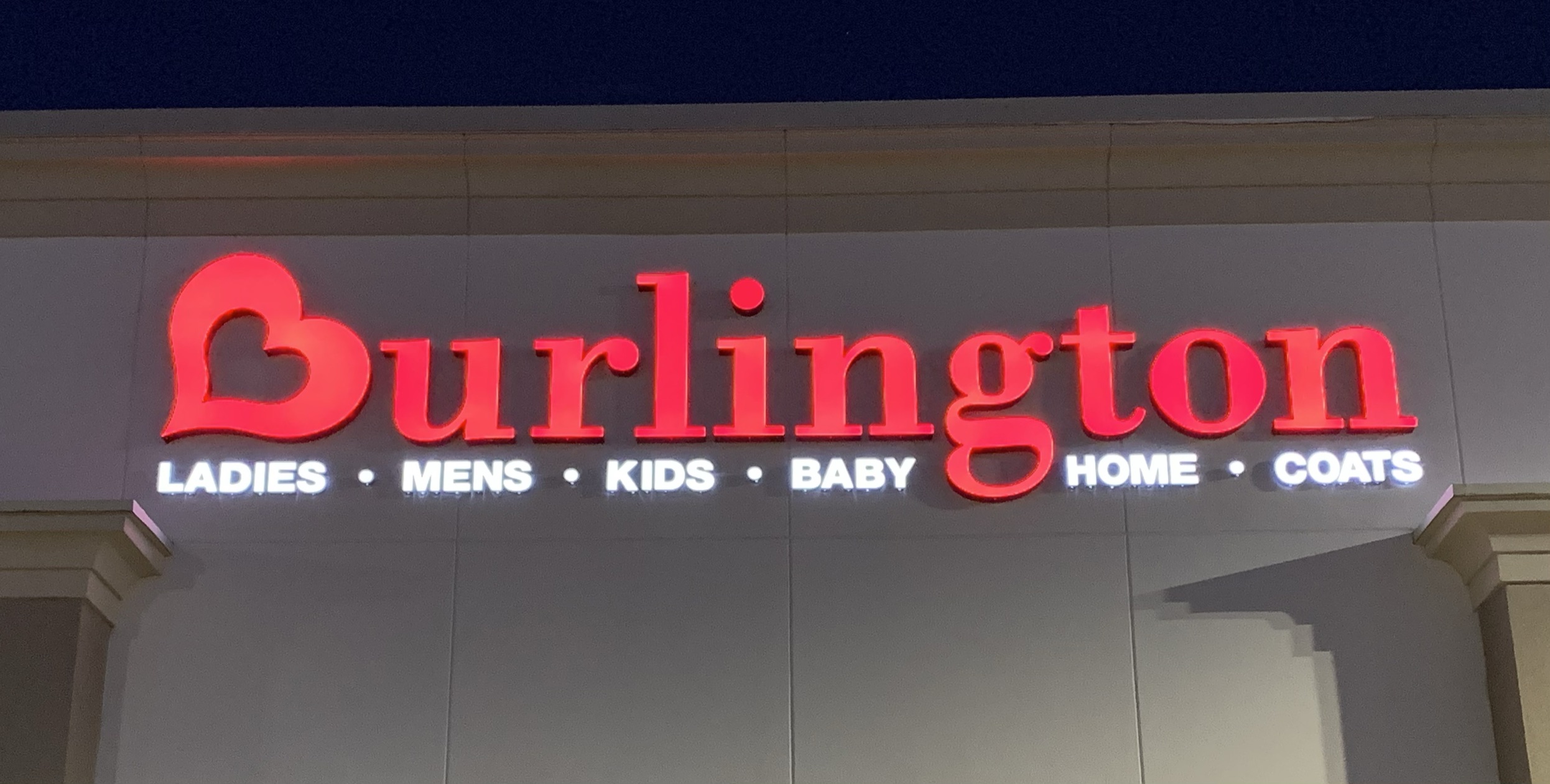 Illuminated Burlington Signage
