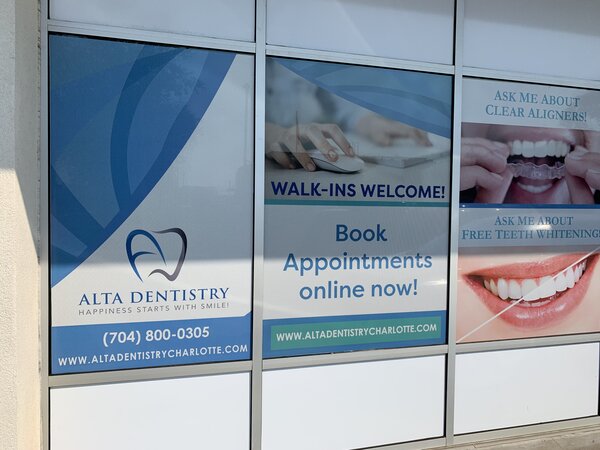 Business Window Graphics for Altra Dentistry in Charlotte, NC