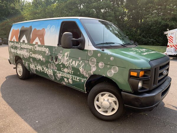 Bears Cleaning Van Wrap Done by QC Signs & Graphics Company in Charlotte, NC