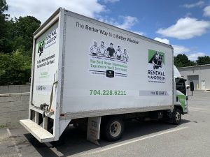 Box Vinyl Truck Wraps of Renewal by Anderson Done by QC Signs & Graphics Company in Charlotte, NC