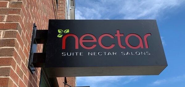 Exterior Blade Signs for Nectar Salon in Charlotte, NC