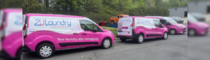 Attractive fleet wraps for 2ULaundry in Charlotte, NC