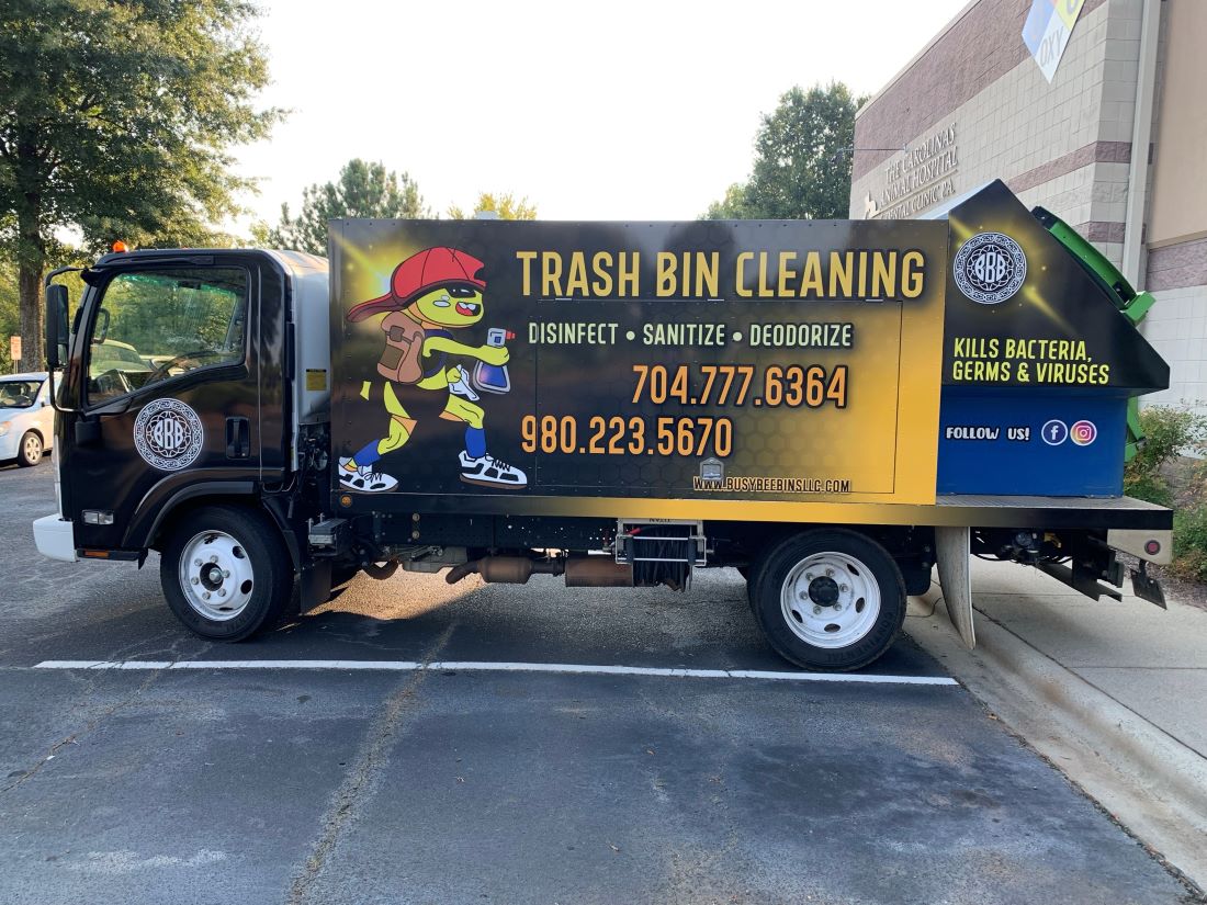 Trash Big Cleaning Done by QC Signs & Graphics Charlotte, NC