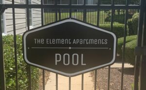 The element apartment sign made by QC Signs & Graphics