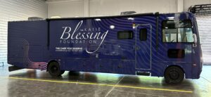 The katie blessing advertisement full bus wrap in Charlotte, NC